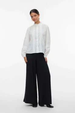 Vero Moda Camisa fluida de manga larga Blanco Clearance