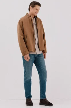 Cortefiel Camisa franela espiga Beige Online