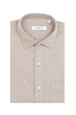 Cortefiel Camisa franela espiga Beige Online