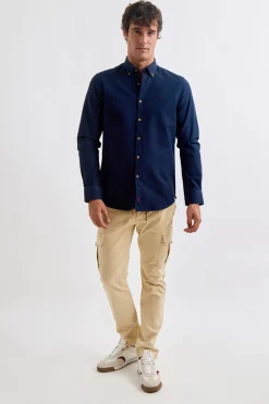 Williot Camisa Garment Dyed Estructura Azul marino Discount