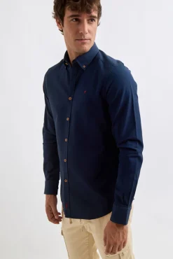 Williot Camisa Garment Dyed Estructura Azul marino Discount