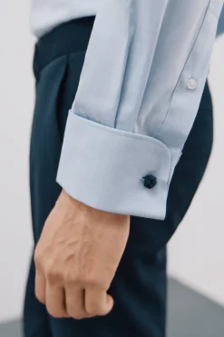 Cortefiel Camisa gemelos lisa fácil plancha Azul Outlet