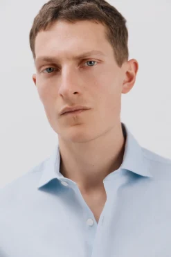 Cortefiel Camisa gemelos lisa fácil plancha Azul Outlet