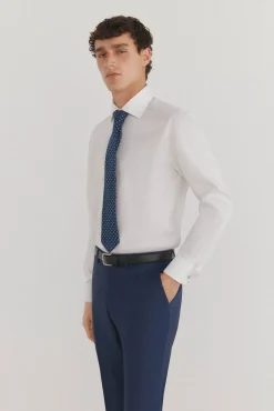 Pedro del Hierro Camisa gemelos lisa non iron + antimanchas Blanco New