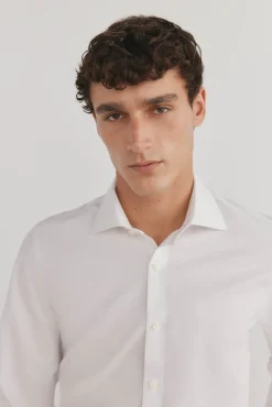 Pedro del Hierro Camisa gemelos lisa non iron + antimanchas Blanco New