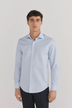 Pedro del Hierro Camisa gemelos lisa non iron + antimanchas Azul Sale