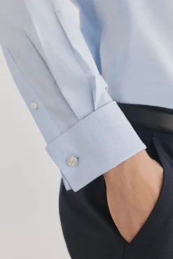 Pedro del Hierro Camisa gemelos lisa non iron + antimanchas Azul Sale