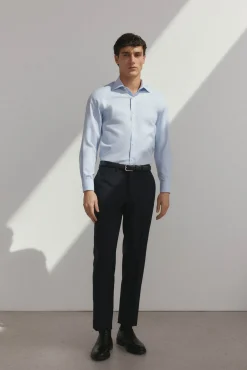 Pedro del Hierro Camisa gemelos lisa non iron + antimanchas Azul Sale