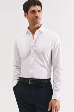 Cortefiel Camisa gemelos slim fit fácil plancha Blanco Clearance