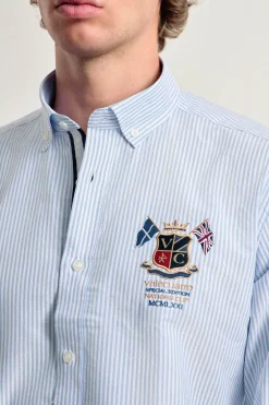 Valecuatro Camisa hombre celeste modelo banderas Azul Hot