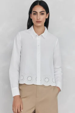 Pedro del Hierro Camisa lisa bordados Blanco New