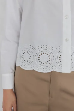 Pedro del Hierro Camisa lisa bordados Blanco New