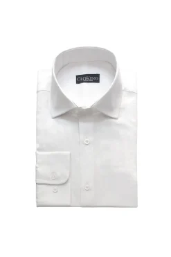 Cloking Camisa Lisa con doble Puño Cuello Inglés Blanco
