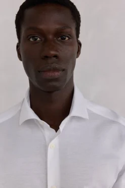 Pedro del Hierro Camisa lisa de punto Blanco Clearance