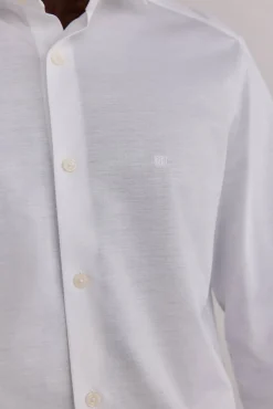 Pedro del Hierro Camisa lisa de punto Blanco Clearance