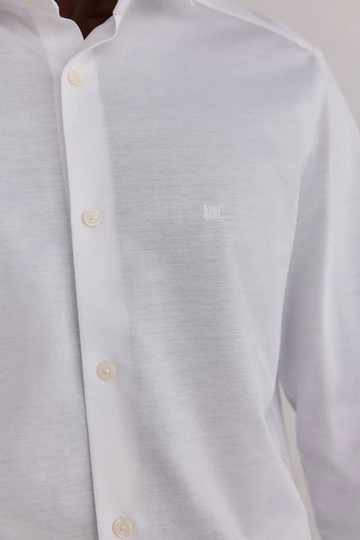 Pedro del Hierro Camisa lisa de punto Blanco Clearance