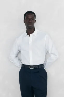 Pedro del Hierro Camisa lisa fácil plancha Blanco Hot