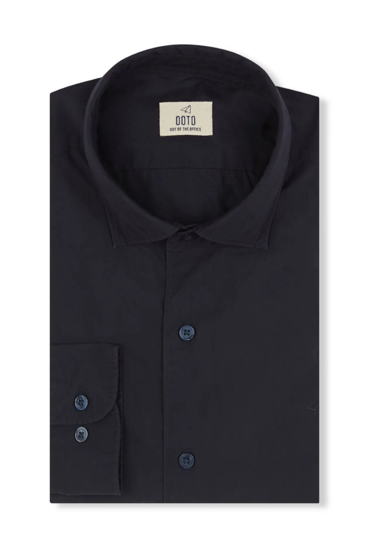 OOTO Camisa lisa popelín Azul marino New