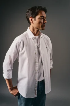 OOTO Camisa lisa popelín Blanco Hot