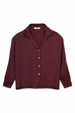Slowlove Camisa lisa satinada Vino Outlet