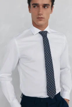 Pedro del Hierro Camisa lisa twill fácil plancha + anti olor slim fit Blanco
