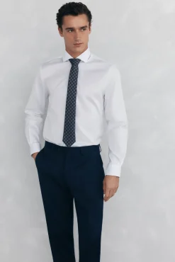 Pedro del Hierro Camisa lisa twill fácil plancha + anti olor slim fit Blanco