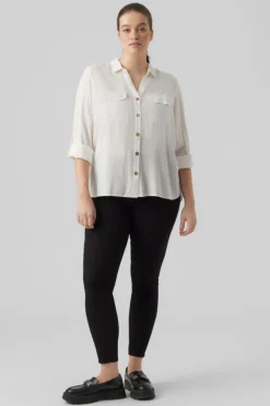 Vero Moda Curve Camisa manga 3/4 talla grande Blanco Hot