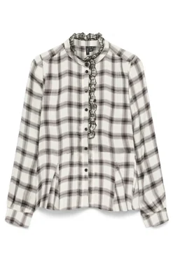 Vero Moda Camisa manga larga cuello Perkins Blanco Best