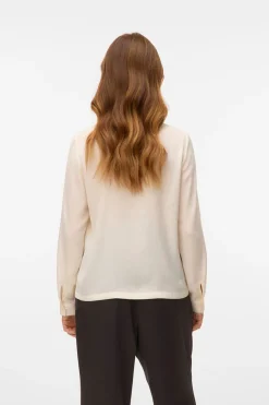 Vero Moda Camisa manga larga detalle lazada Blanco Best