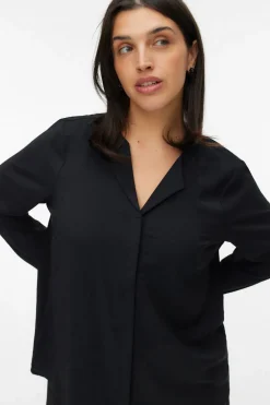 Vero Moda Curve Camisa manga larga talla grande Negro Sale