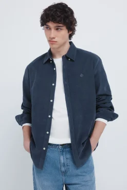 Springfield Camisa micro pana azul Outlet