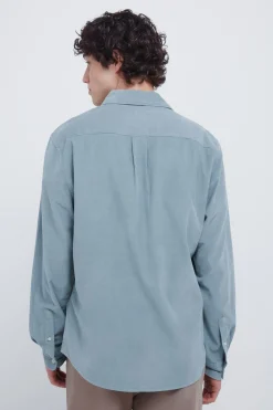 Springfield Camisa micro pana verde Best