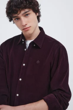 Springfield Camisa micro pana naranja New