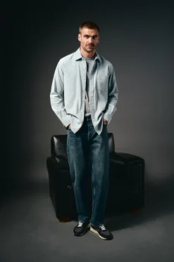 OOTO Camisa micropana lisa Azul New