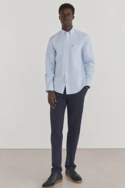 Pedro del Hierro Camisa non iron + antimanchas rayas Azul Hot