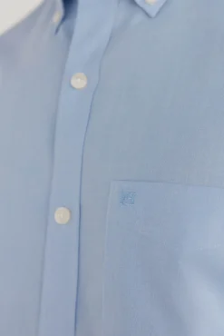 Pedro del Hierro Camisa non iron + antimanchas lisa Azul