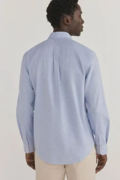 Pedro del Hierro Camisa non iron + antimanchas cuadros Azul Outlet