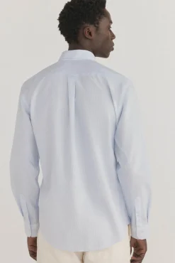 Pedro del Hierro Camisa non iron + antimanchas rayas Azul Best