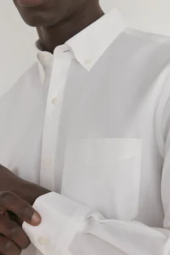 Pedro del Hierro Camisa non iron + antimanchas lisa Blanco Outlet