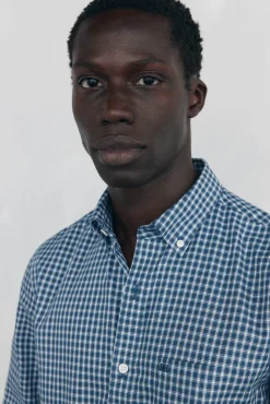 Pedro del Hierro Camisa non iron oxford cuadros Azul Clearance