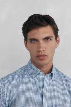 Pedro del Hierro Camisa non iron oxford cuadros Azul Online