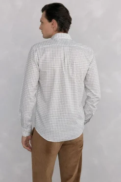 Pedro del Hierro Camisa non iron oxford cuadros Crudo Clearance