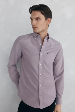 Pedro del Hierro Camisa non iron oxford liso Burdeos Sale