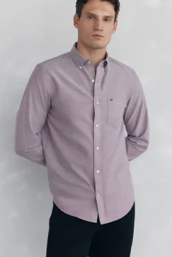 Pedro del Hierro Camisa non iron oxford liso Burdeos Sale