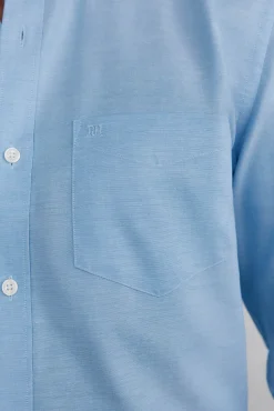 Pedro del Hierro Camisa non iron oxford liso Azul Best