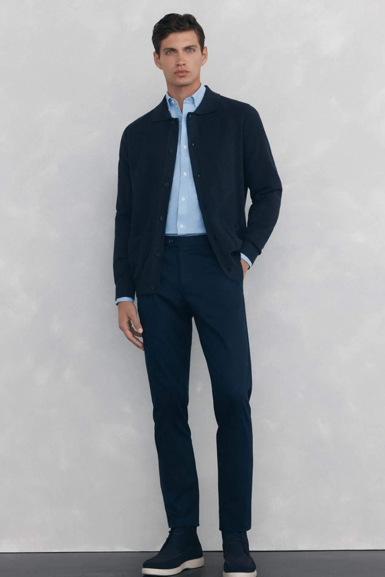 Pedro del Hierro Camisa non iron oxford liso Azul Best
