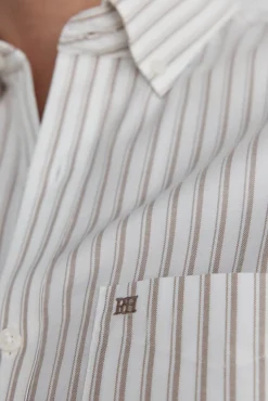 Pedro del Hierro Camisa non iron oxford rayas Beige