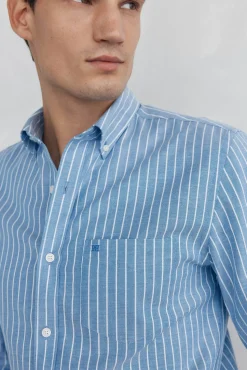 Pedro del Hierro Camisa non iron oxford rayas Azul Online