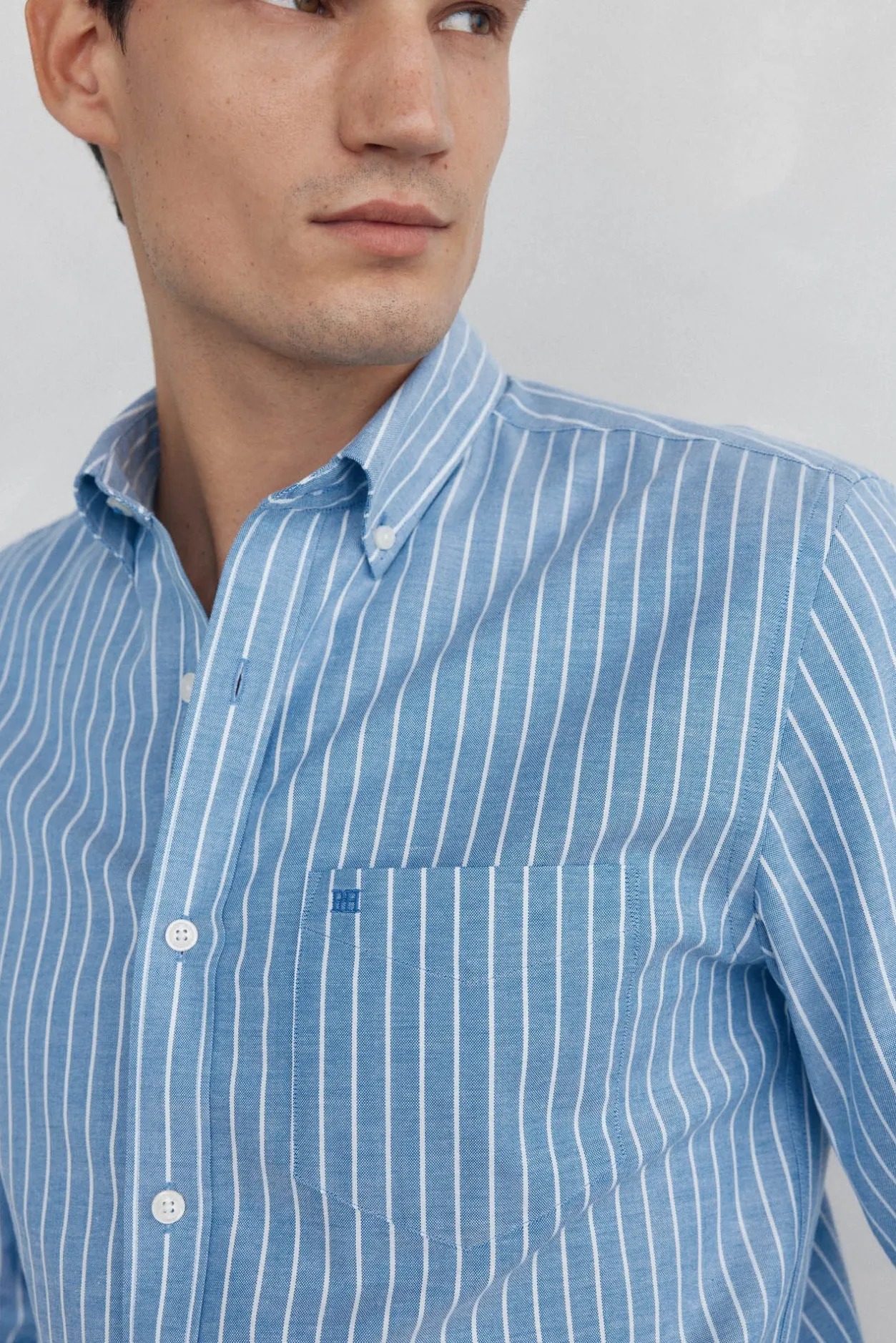 Pedro del Hierro Camisa non iron oxford rayas Azul Online