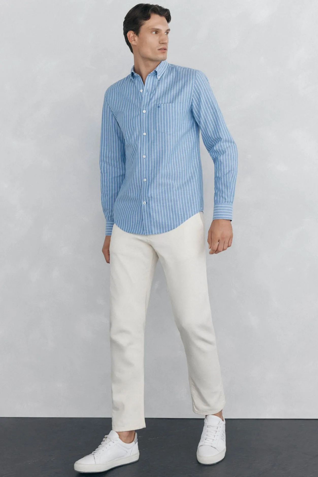 Pedro del Hierro Camisa non iron oxford rayas Azul Online